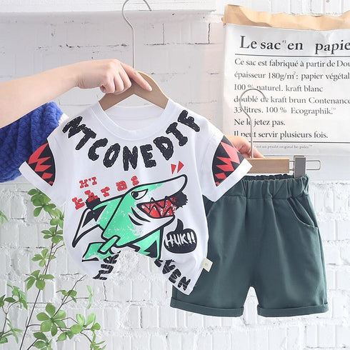 Boys summer short sleeve t-shirt two-piece set