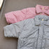 Children's short cotton-padded cotton-padded jacket small plaid cotton-padded jacket