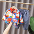 Spring and Autumn Boys Shirt Long Sleeve Set Two-Piece Set
