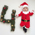 Santa Claus Long Sleeve Jumpsuit Hat Two-Piece Set