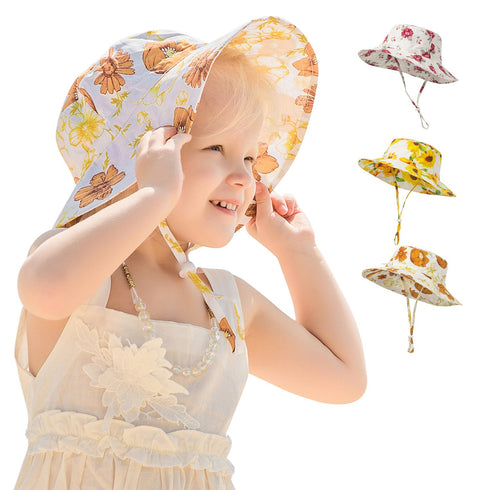 Spring and summer sun protection children's beach sun hat,Circumference 18-20 in