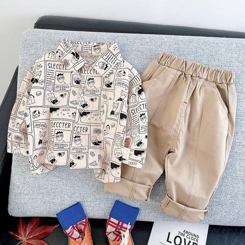 Boy's Spring and Autumn Two-Piece Set