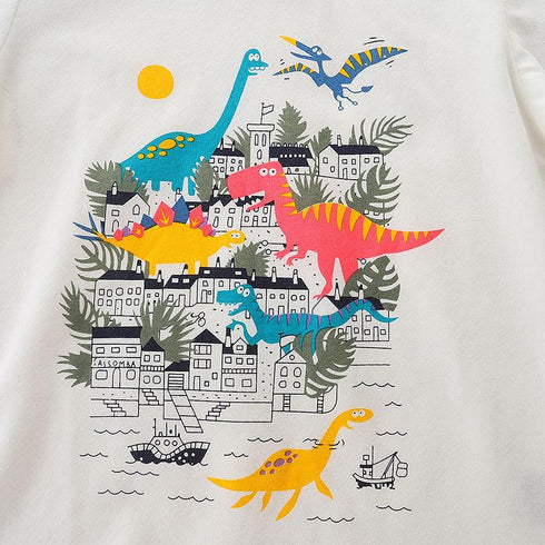 Summer Boys Dinosaur Print Short Sleeve