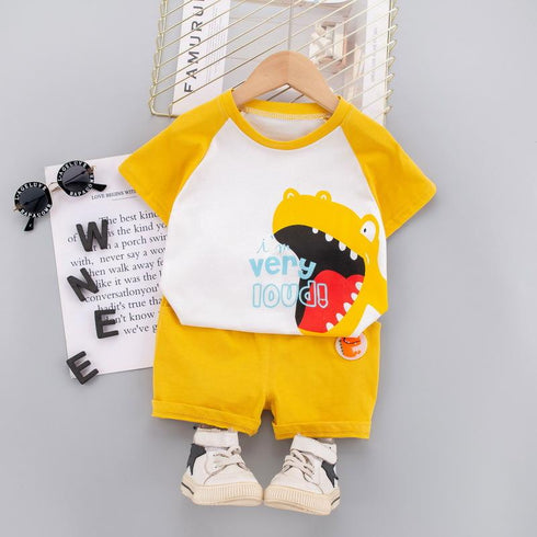 Boys short sleeve suit two-piece set
