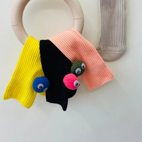Big-eyed candy solid color socks