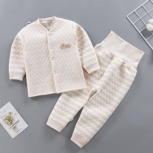 Baby's Three-Layer Cotton Underwear Set Thickened Autumn Jacks Thermal Underwear Set