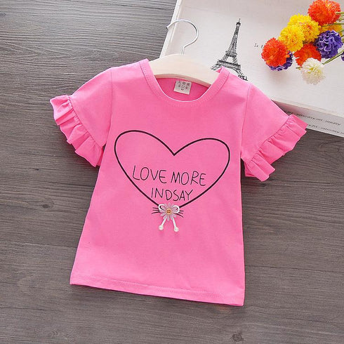 Female Baby Cotton T-shirt Short Sleeve Girl Summer Coat Summer New