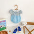 Infant cotton embroidered ruffled jumpsuit climbing suit