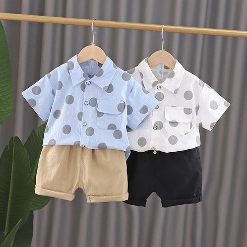 Children's summer boys short sleeve shorts suit
