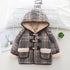 Winter children plus velvet hooded long sleeve coat