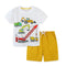 Summer boy engineering car short sleeve set