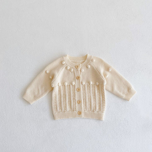Handmade ball cotton knitted cardigan ha clothes climbing suit two-piece set