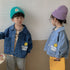 Children's smiley denim jacket fried street style baby jacket