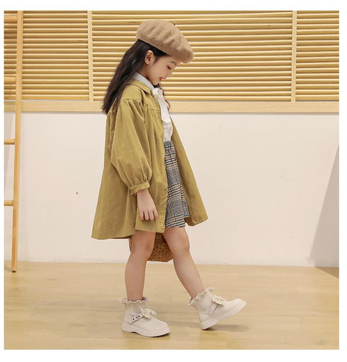 Casual Girl's Wear-Resistant High-Top Princess Shoes