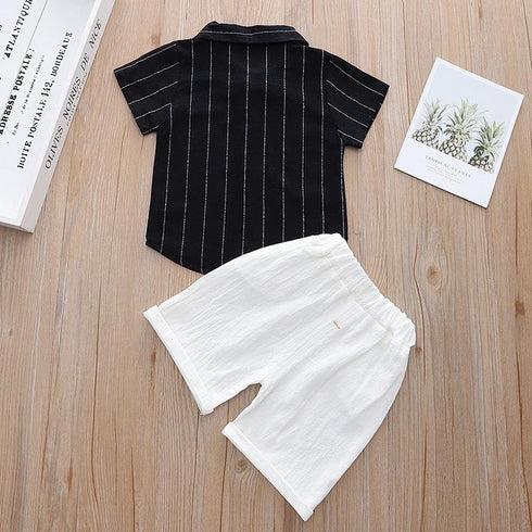 Boys summer suit short sleeve shirt two-piece set