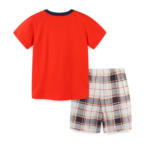 Summer boys off-road vehicle short sleeve suit