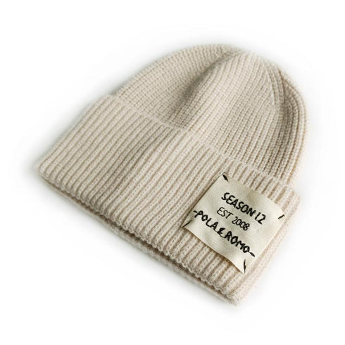 Cloth logo embroidery letter flanging knit cap 17.32-19.68 inches