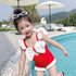 Girl's One-Piece Swimsuit Girl's Strap Bow Swimsuit