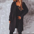 Autumn and winter solid color long sleeve hooded knitted cardigan