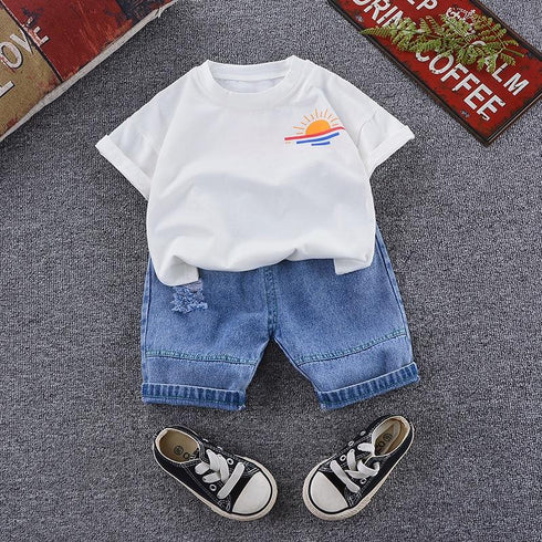 Boys short sleeve suit two-piece set