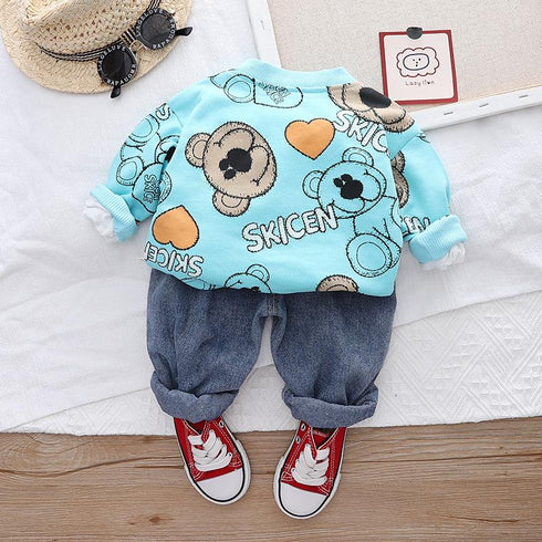 Boy's Spring and Autumn Crewneck Tee Set of Three