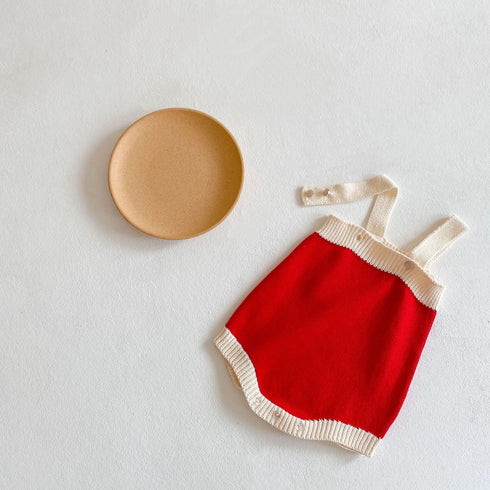 Red suit cardigan coat ha clothes baby ha clothes climbing suit two-piece single shot