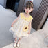 Summer New Girl Doll Collar Gauze Dress Sunflower Bag Vest Dress Set