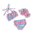 Summer Girl Striped Swimsuit Three-Piece Set