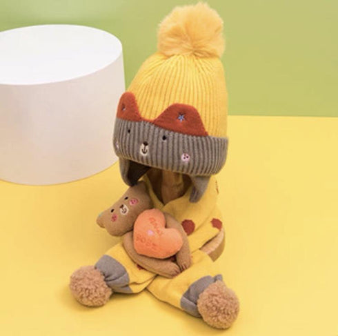 Autumn and winter knitted wool cap warm scarf Circumference 18.9-20.9inch(48-53cm)