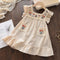 Girl's Summer Vintage Flower Embroidered Princess Dress