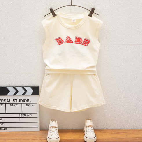 Summer Boys' And Girls' Vest Shorts Letter Sportswear