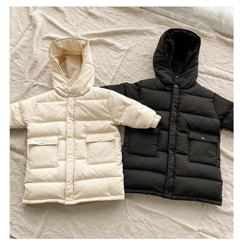 Children's Down Jacket 90 White Duck Down Long Knee Thickened Hat Jacket