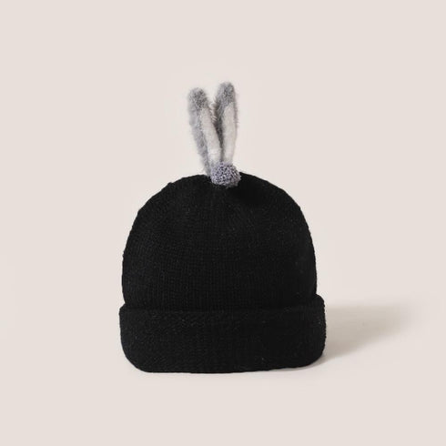Autumn And Winter Children's Pullover Hat Rabbit Ear Wool Hat Circumference 15.7-17.3 inch