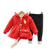 Girls fall/winter plus velvet two-piece suit