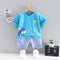 Summer boy shark short sleeve suit