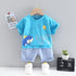 Summer boy shark short sleeve suit