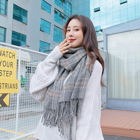 Warm Cashmere Scarf Long Fringed Shawl