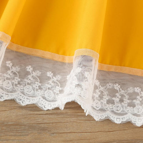 Summer Girl's Lace-Trimmed Dress