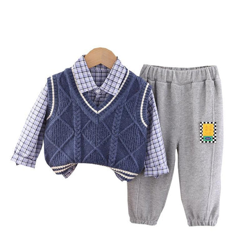 Boys spring and autumn long sleeve sweater set of three
