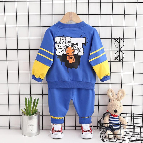 Spring and Autumn Children's Long Sleeve Zipper Wear Set Two-Piece Set