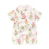 Summer short sleeve kimono baby breathable crepe print jumpsuit