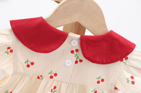 Girl's Dress Summer Girl's Toll-Neck Cotton Dress