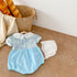 Infant cotton embroidered ruffled jumpsuit climbing suit