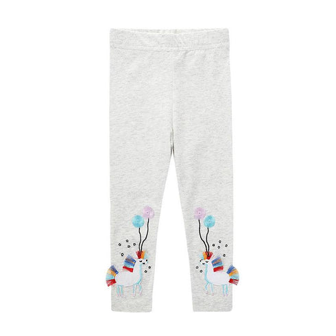 Girl's Pants Cartoon Embroidered Leggings