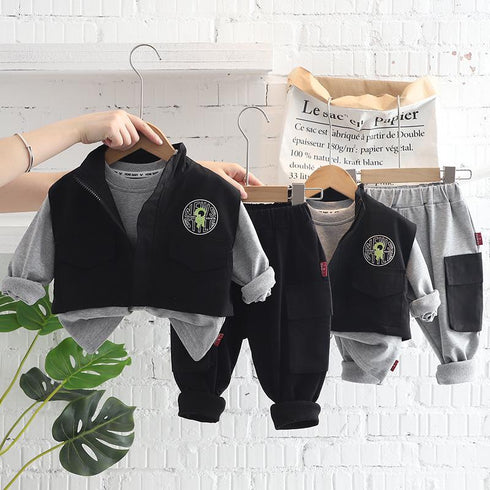 Spring and Autumn Boys' Vest Set of Three
