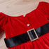 Christmas Velour Dress Christmas Hat Two-piece Set