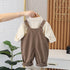 Baby Spring and Autumn Dress Suit Strap Pants Two-Piece Set