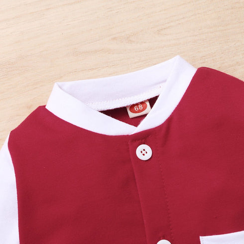 Autumn And Winter Red Spring And Autumn Cotton Single-breasted Long-sleeved Hooded Long-climbing Jumpsuit