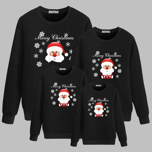 Warm vests cute cartoon Christmas series snowflake printing a family of three parents and children