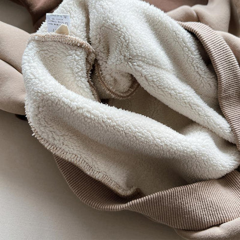 Children's one-piece velvet sweater hooded and velvet pullover sweater